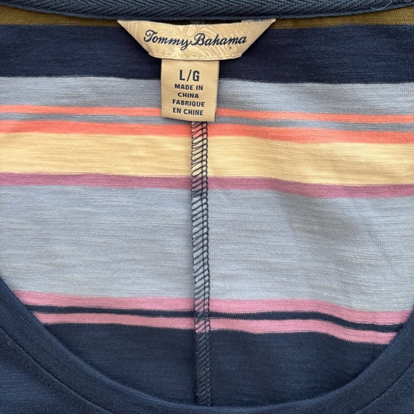 Tommy Bahama Shoreside Stripe T-shirt Dress NWOT Size L - Picture 5 of 9